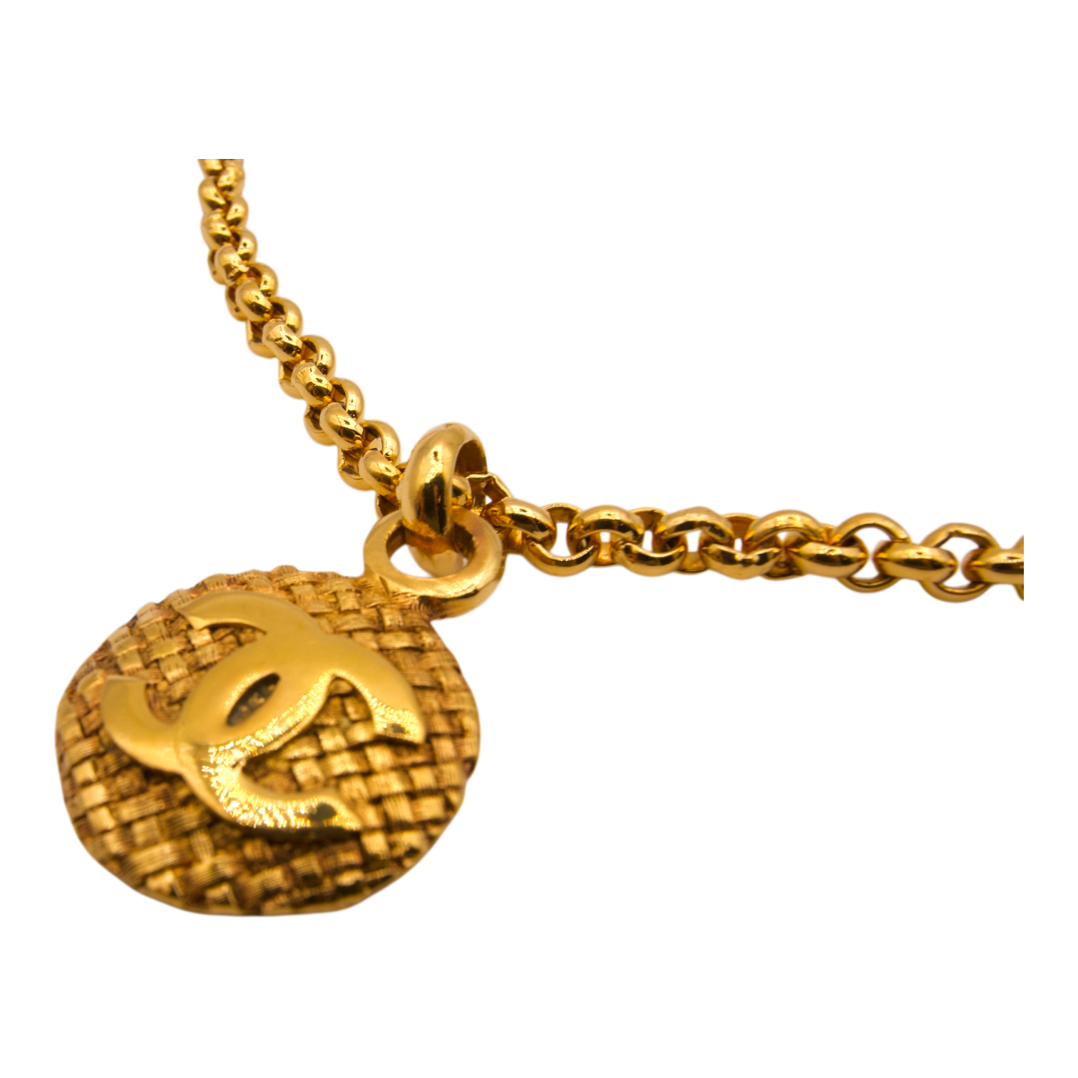 Chanel Gold Bracelet Textured CC Charm