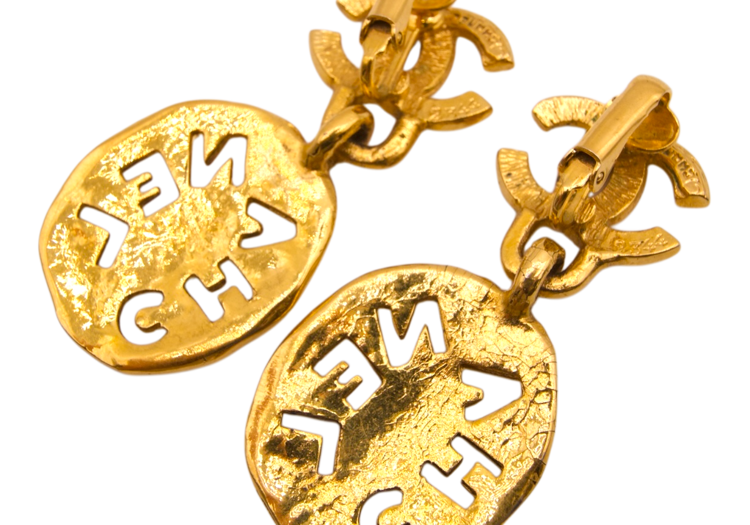 Chanel Vintage CC Cutout Clip-On Earrings