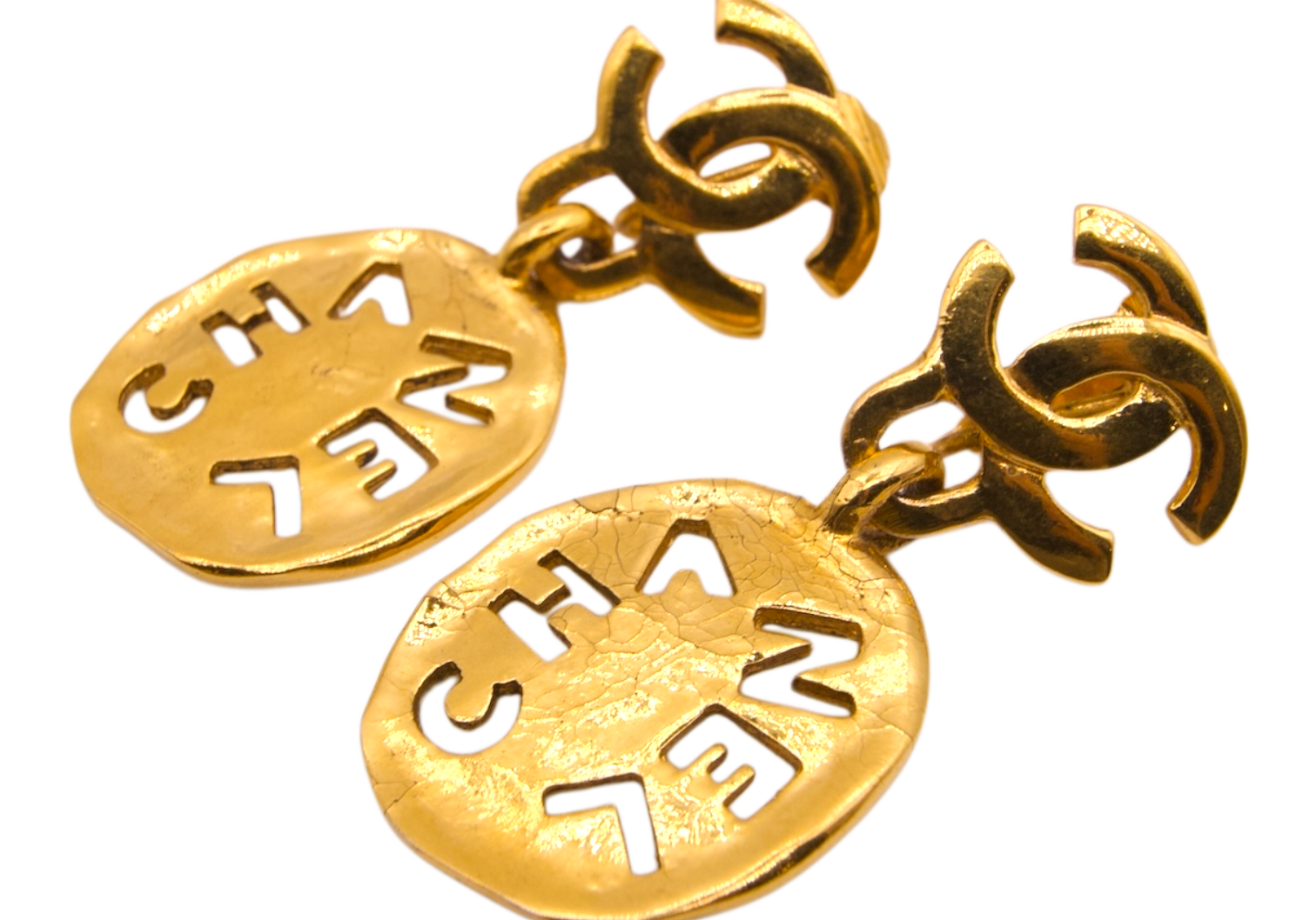 Chanel Vintage CC Cutout Clip-On Earrings