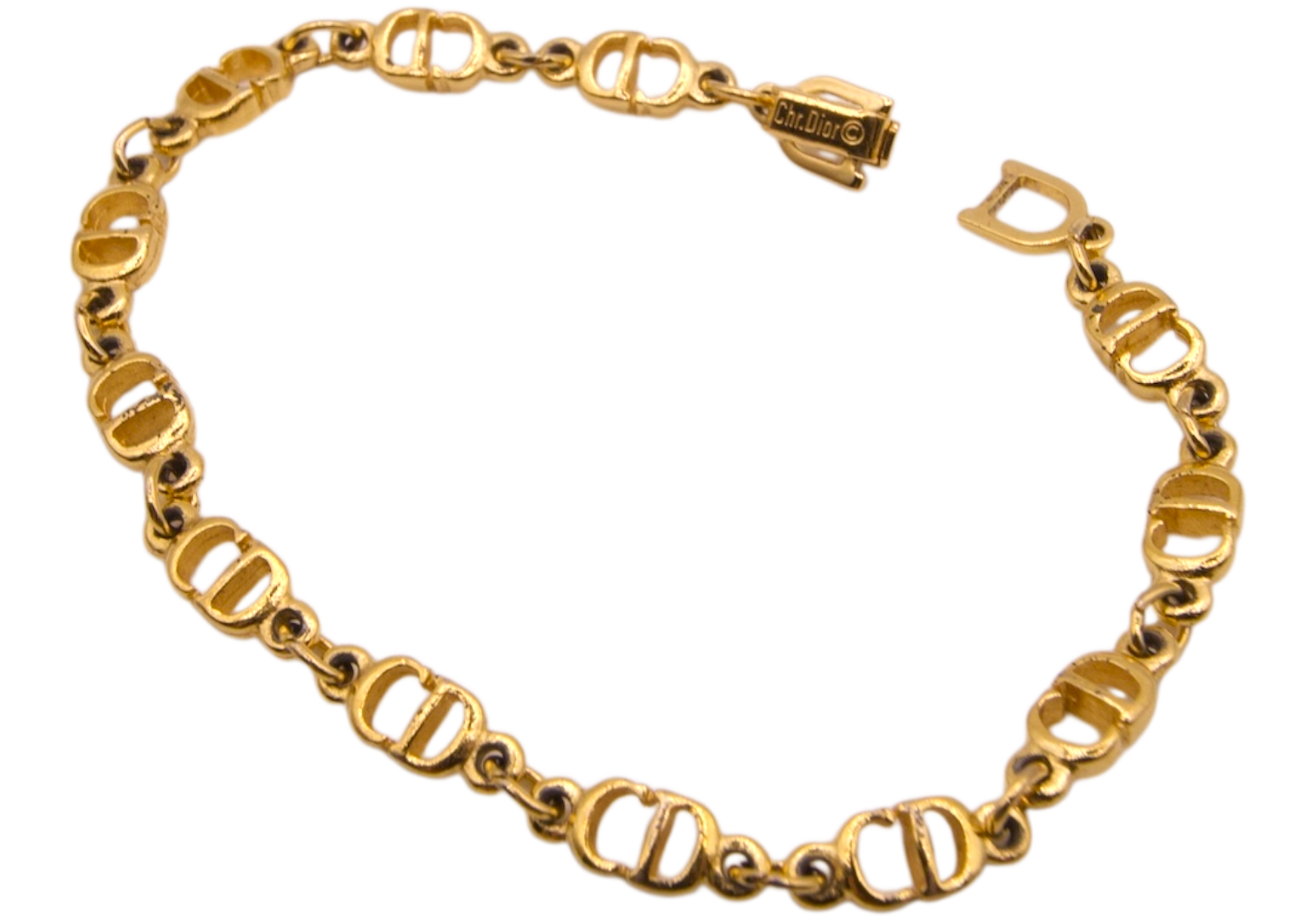Dior Vintage Gold Plated “CD” Link Bracelet