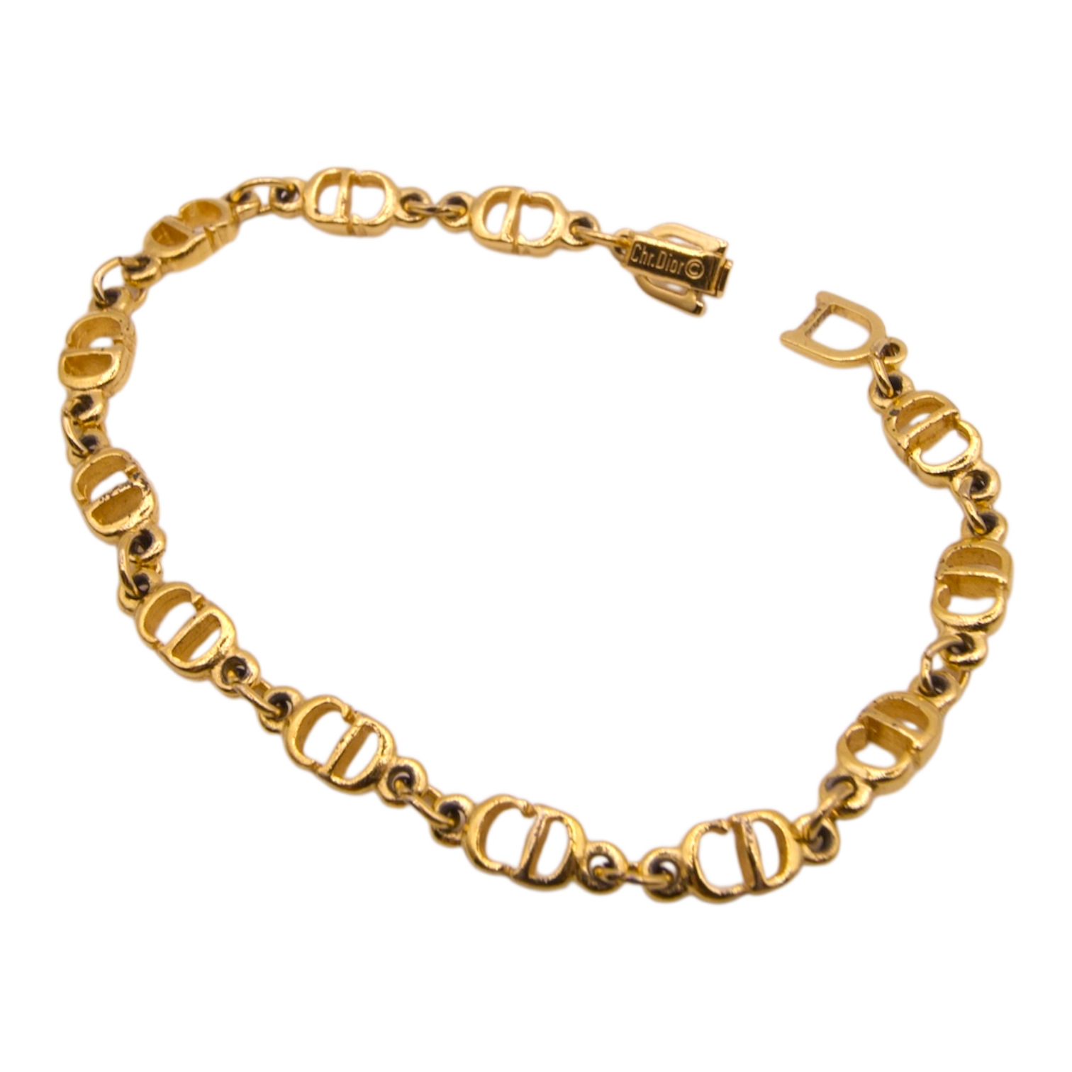 Dior Vintage Gold Plated “CD” Link Bracelet