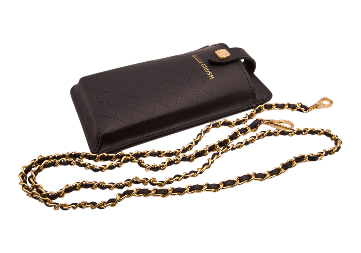 Chanel Coco Crush Quilted Phone Holder Black
