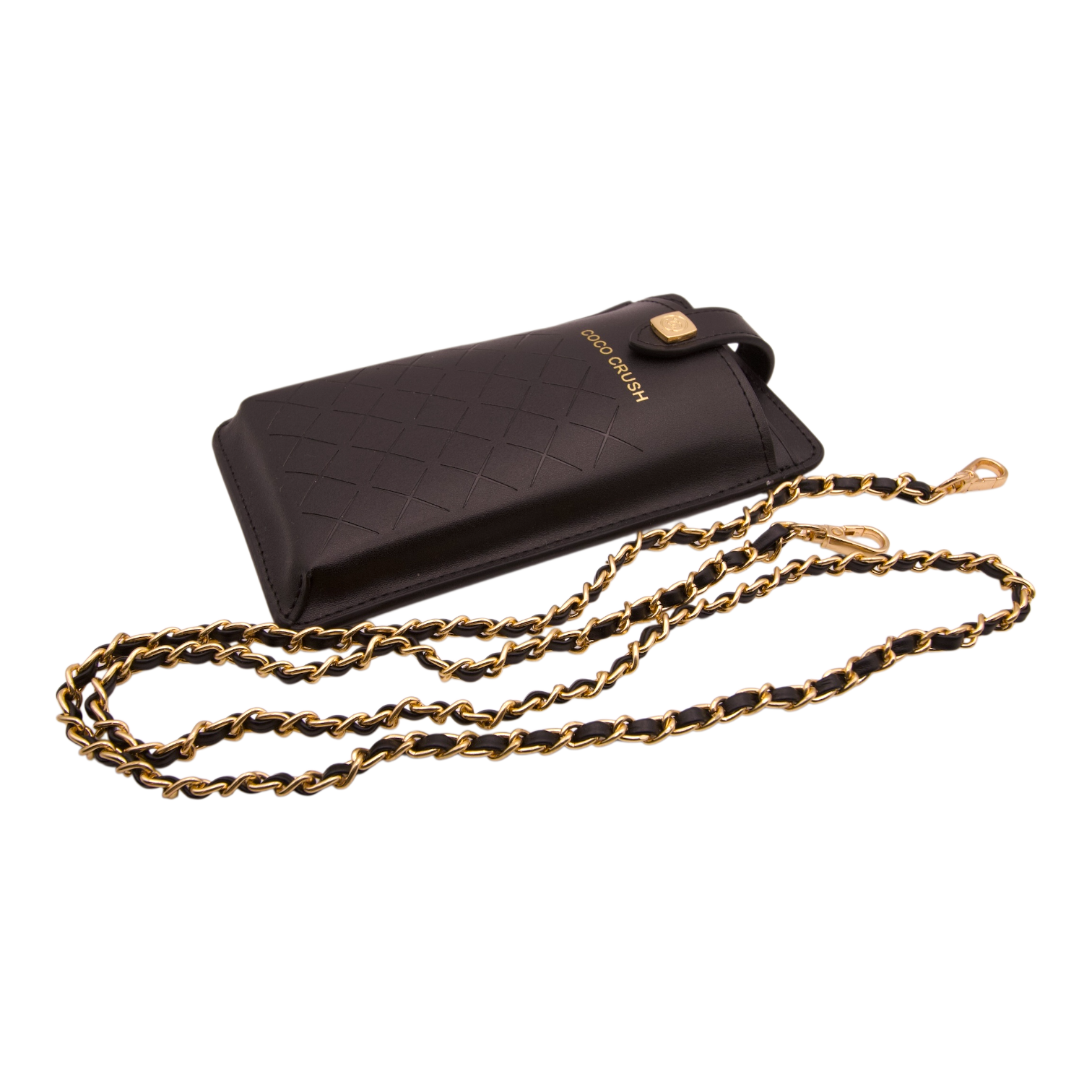 Chanel Coco Crush Quilted Phone Holder Black