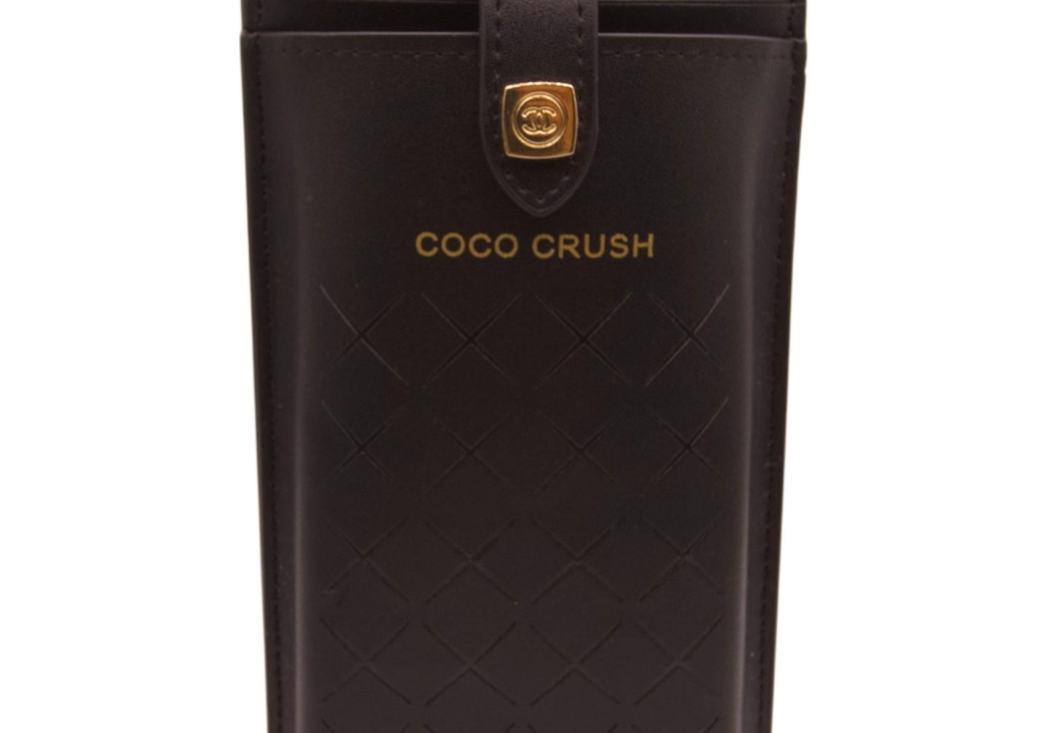 Chanel Coco Crush Quilted Phone Holder Black
