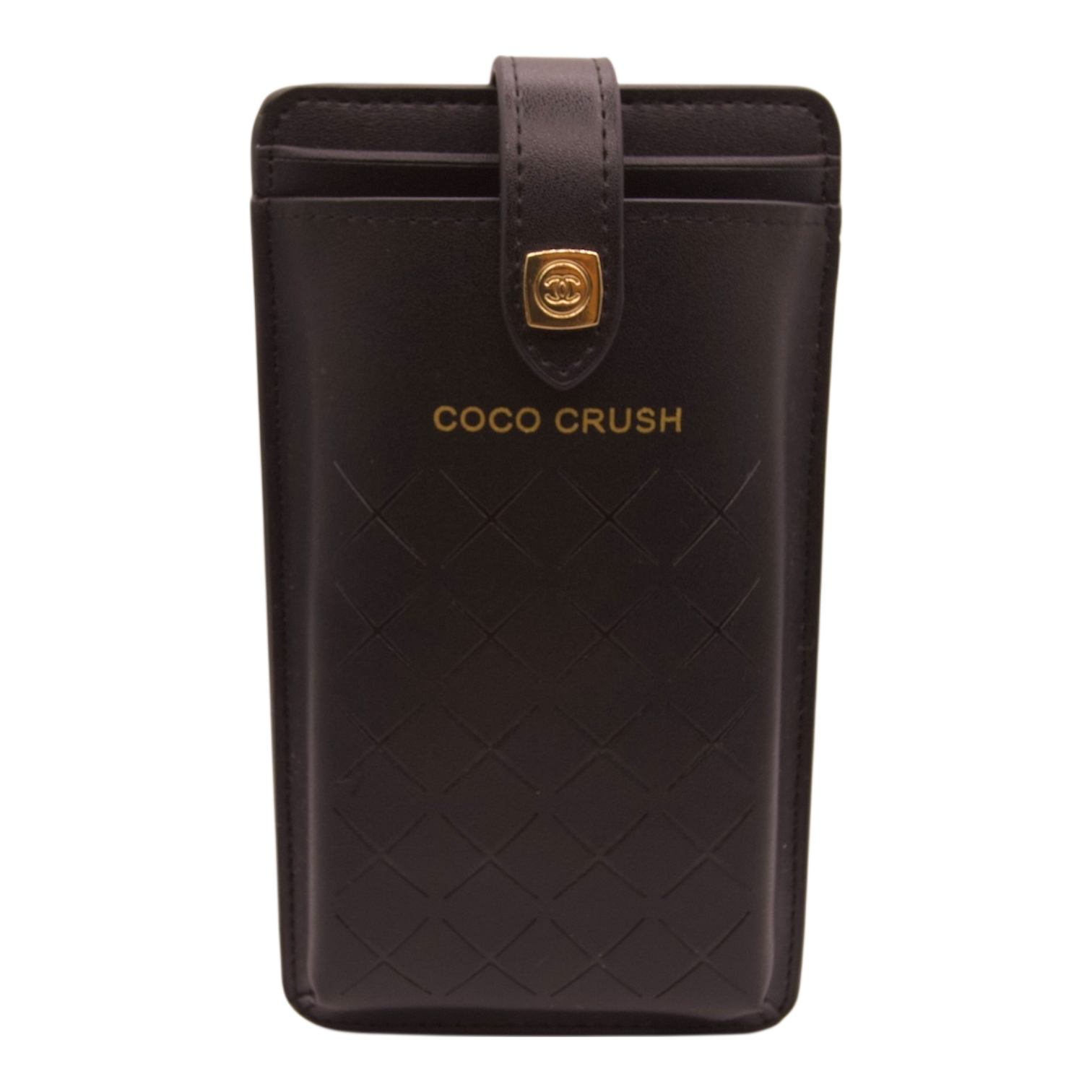 Chanel Coco Crush Quilted Phone Holder Black