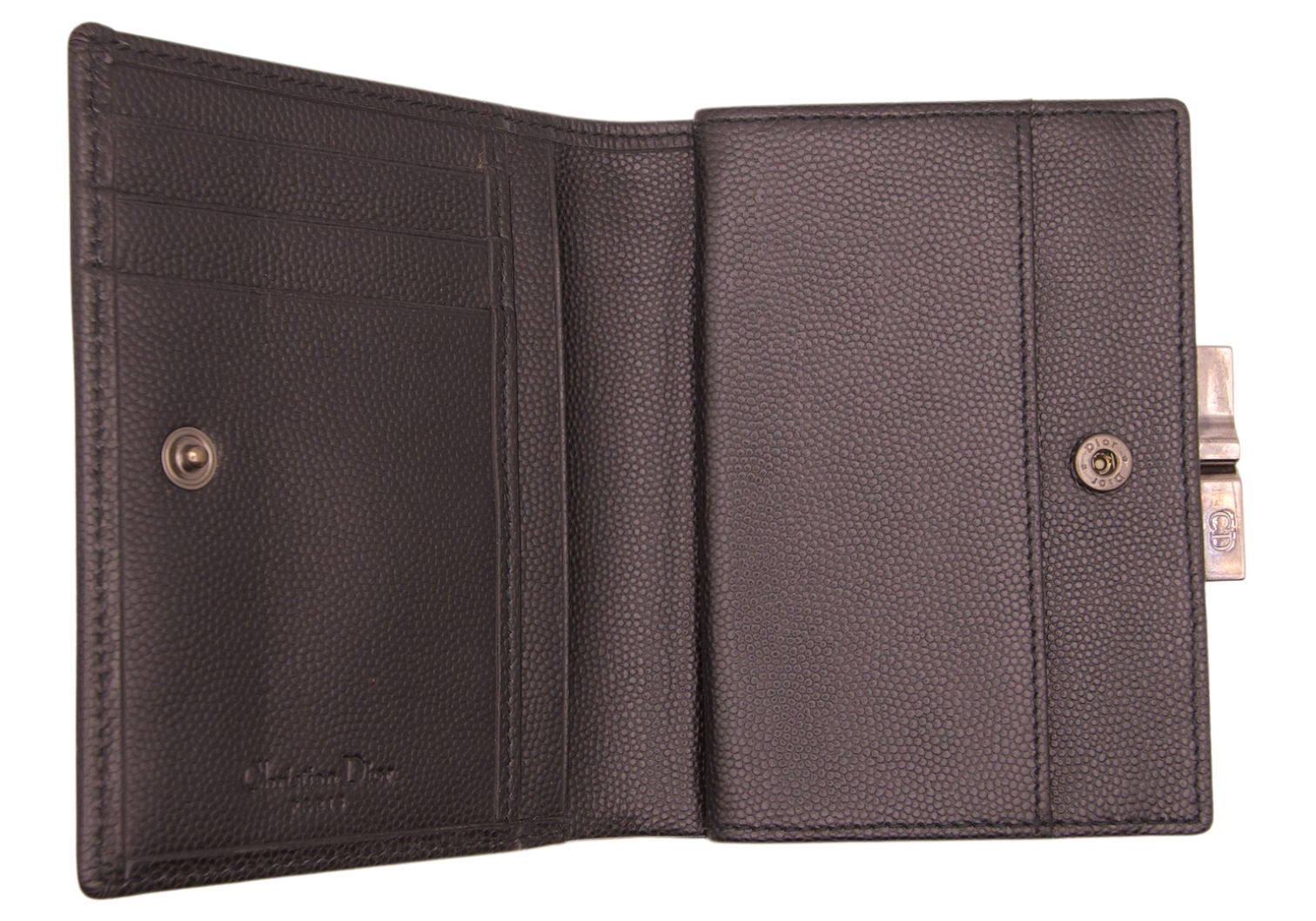 Dior Grained Leather Wallet Black