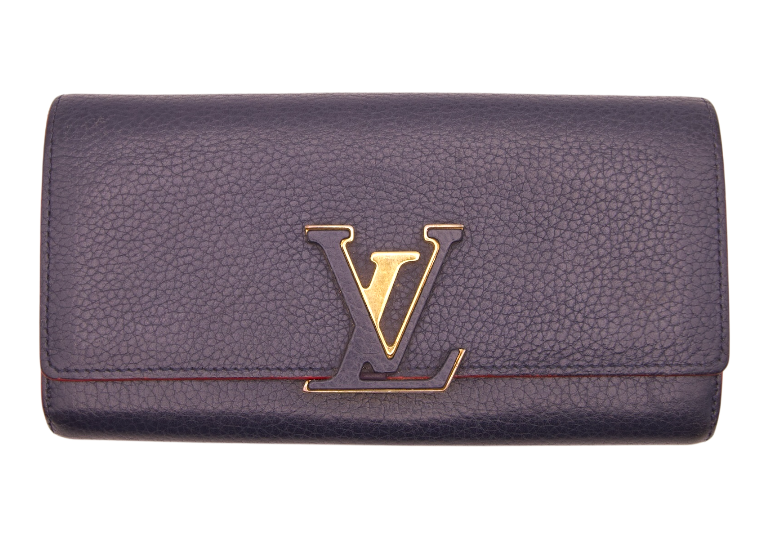 Louis Vuitton Capucines Long Wallet Taurillon Marine Rouge