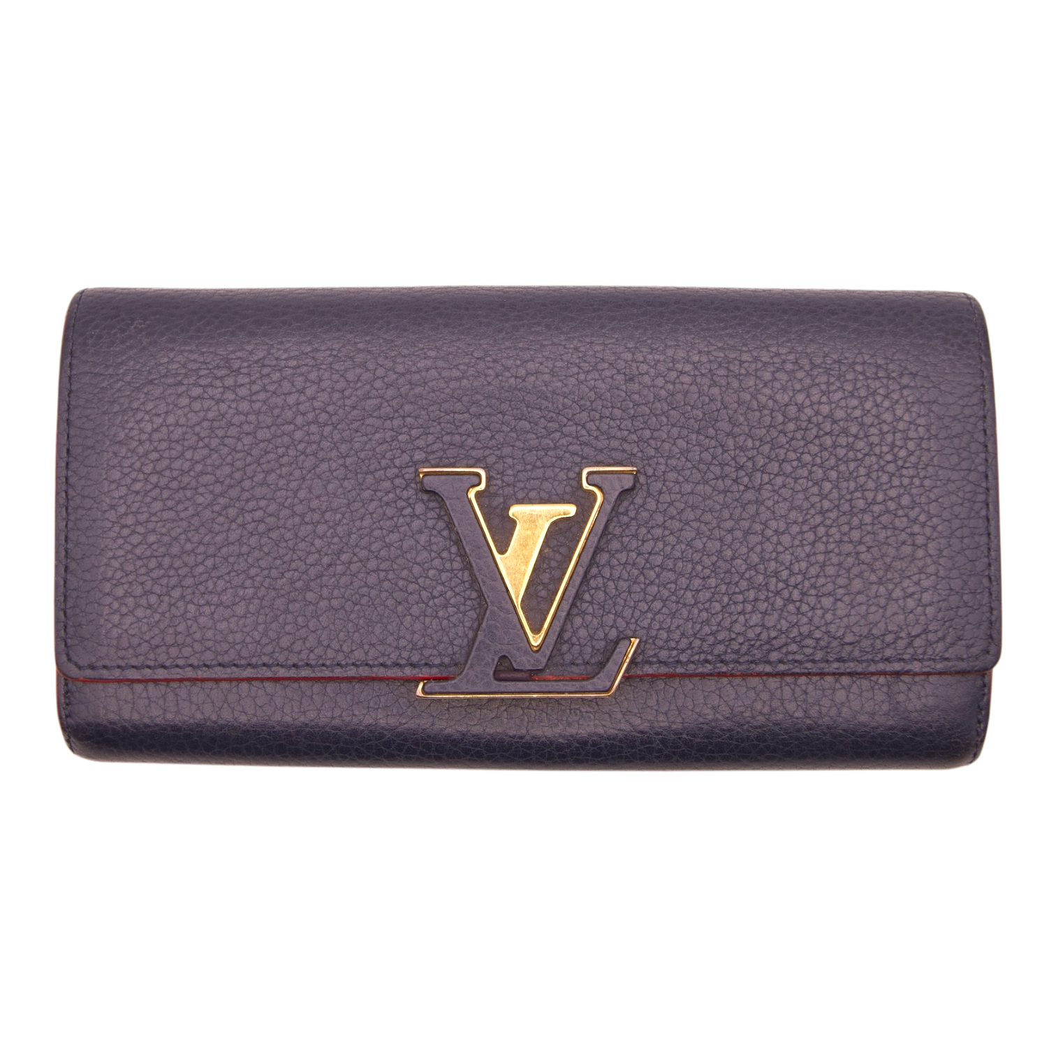 Louis Vuitton Capucines Long Wallet Taurillon Marine Rouge