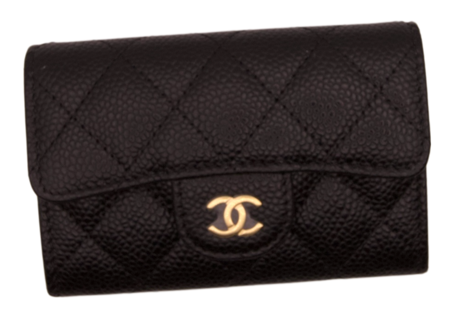 Chanel Black Caviar Quilted Wallet