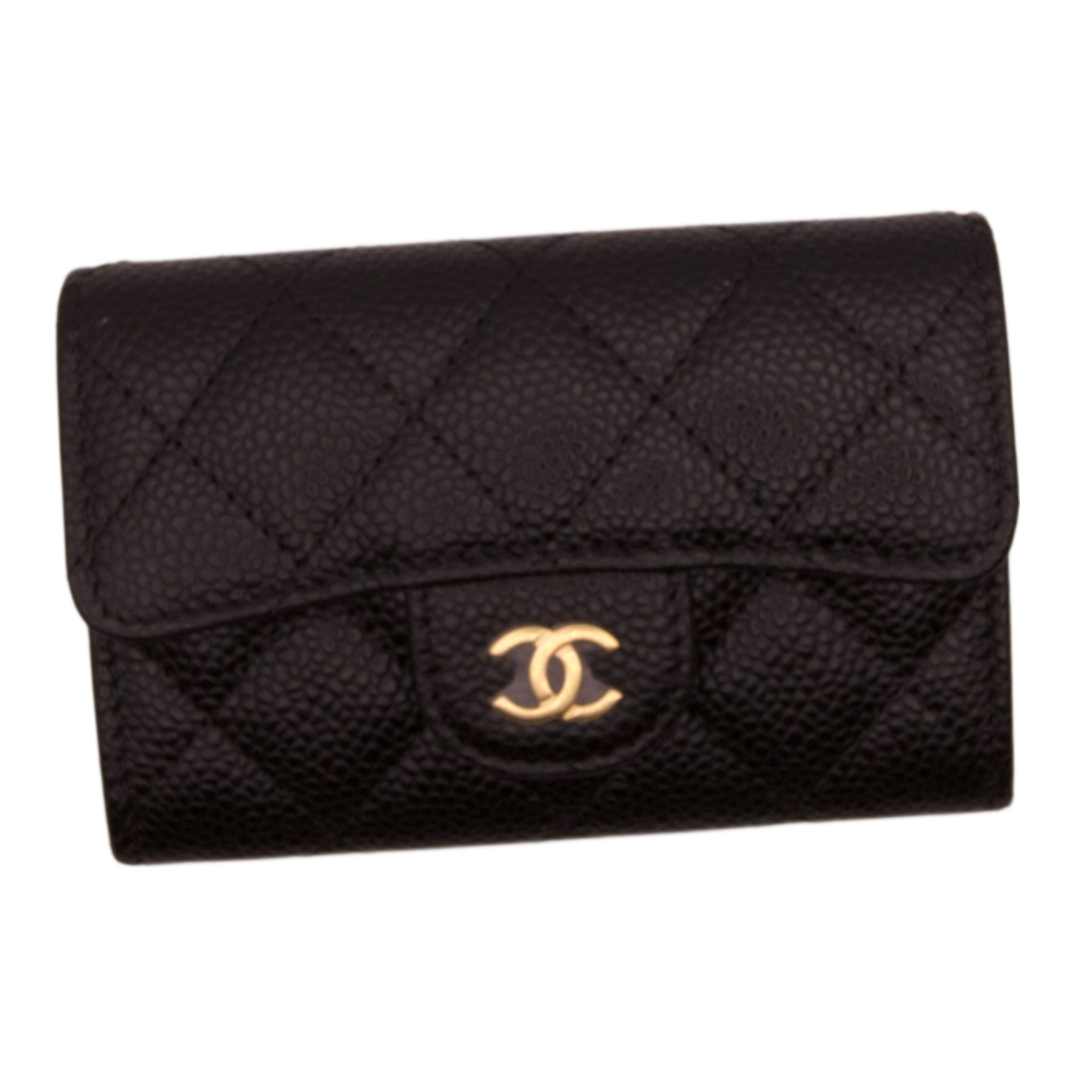 Chanel Black Caviar Quilted Wallet