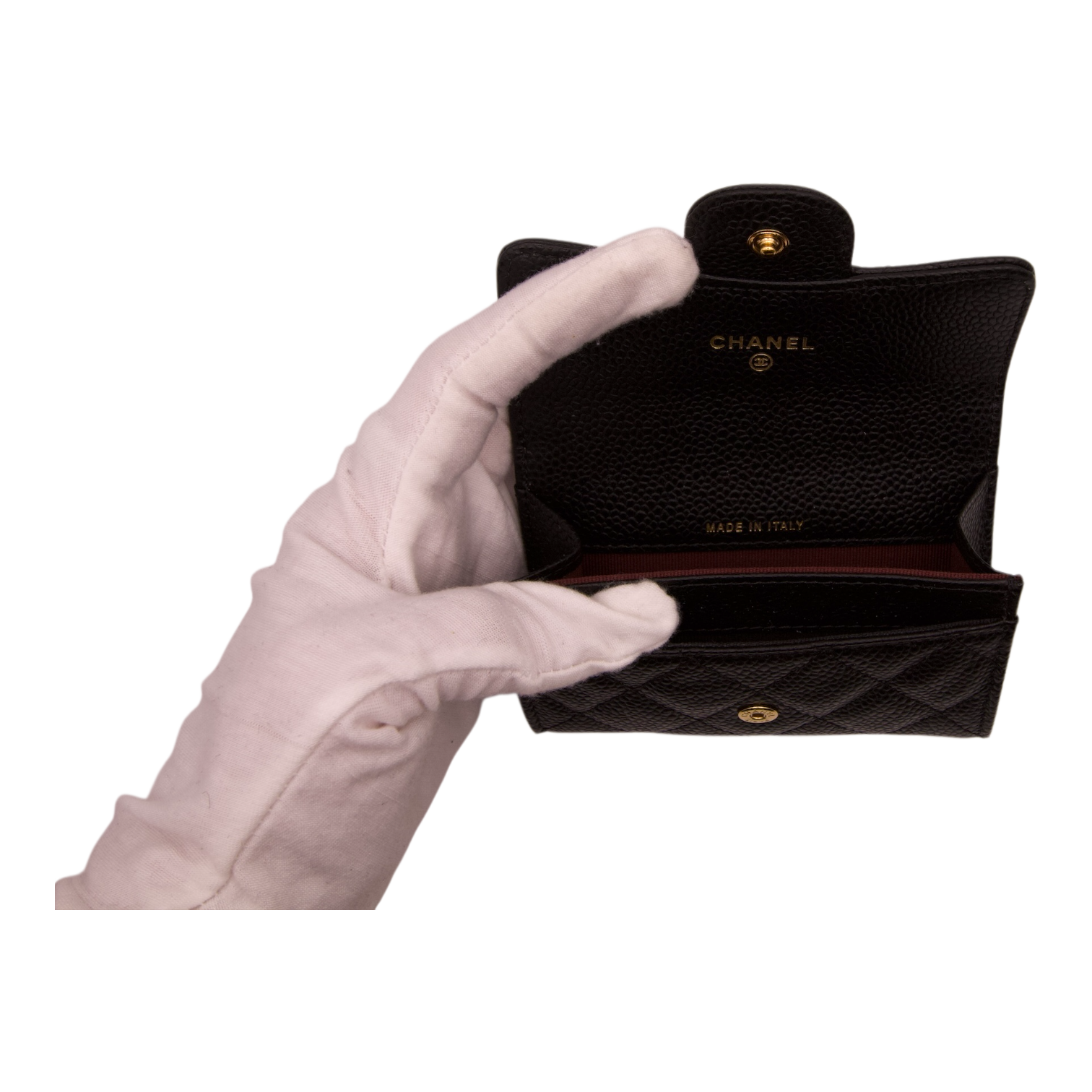 Chanel Black Caviar Quilted Wallet