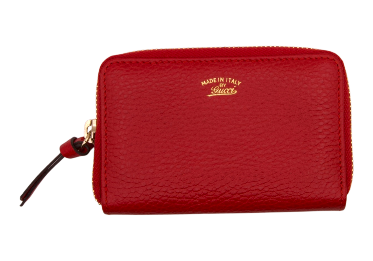 Gucci Zip Wallet Red Grained Leather