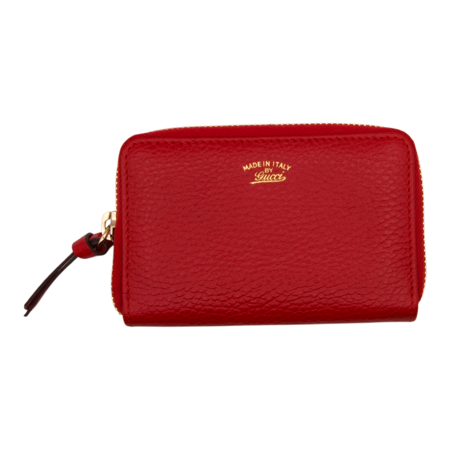 Gucci Zip Wallet Red Grained Leather