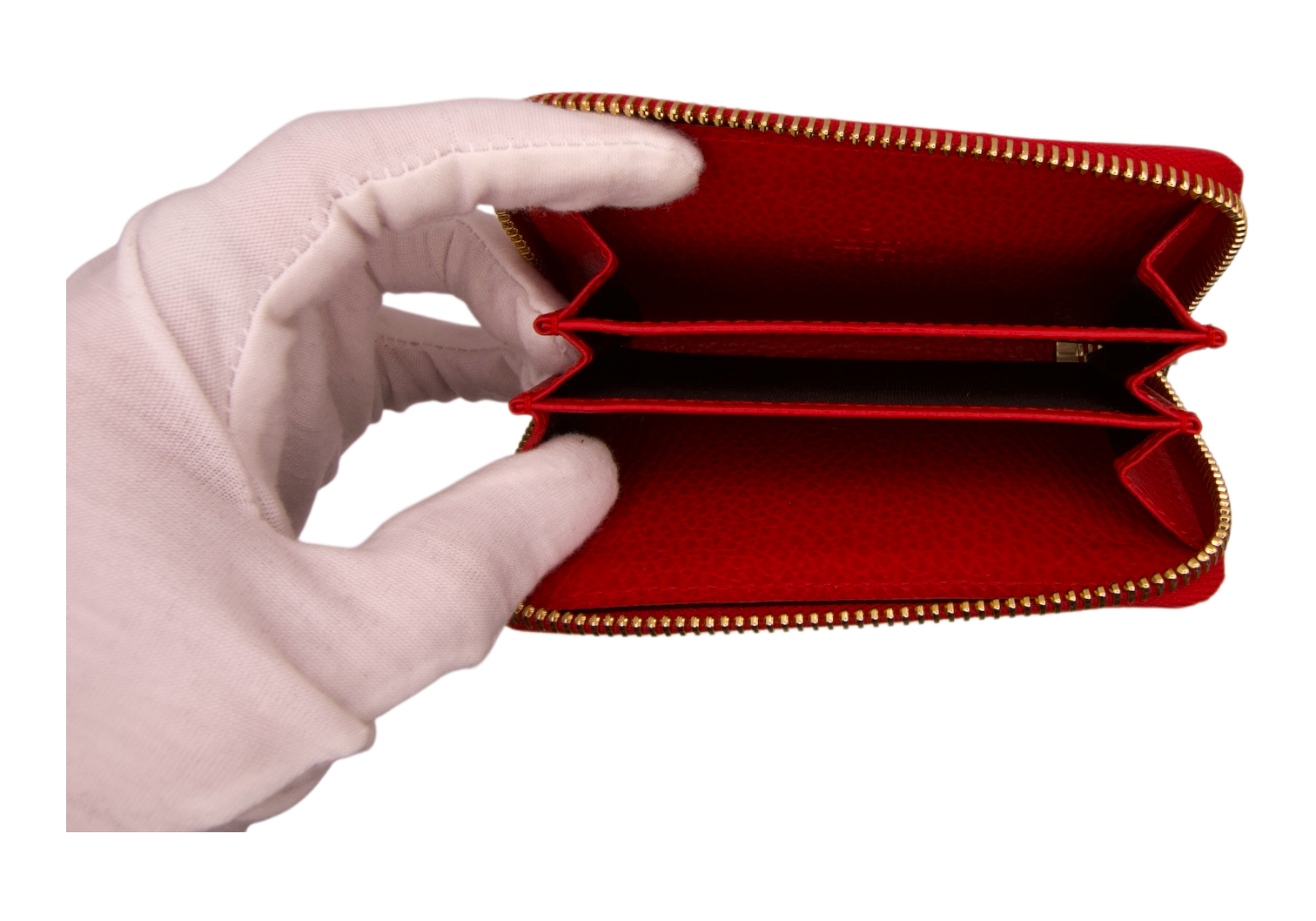 Gucci Zip Wallet Red Grained Leather