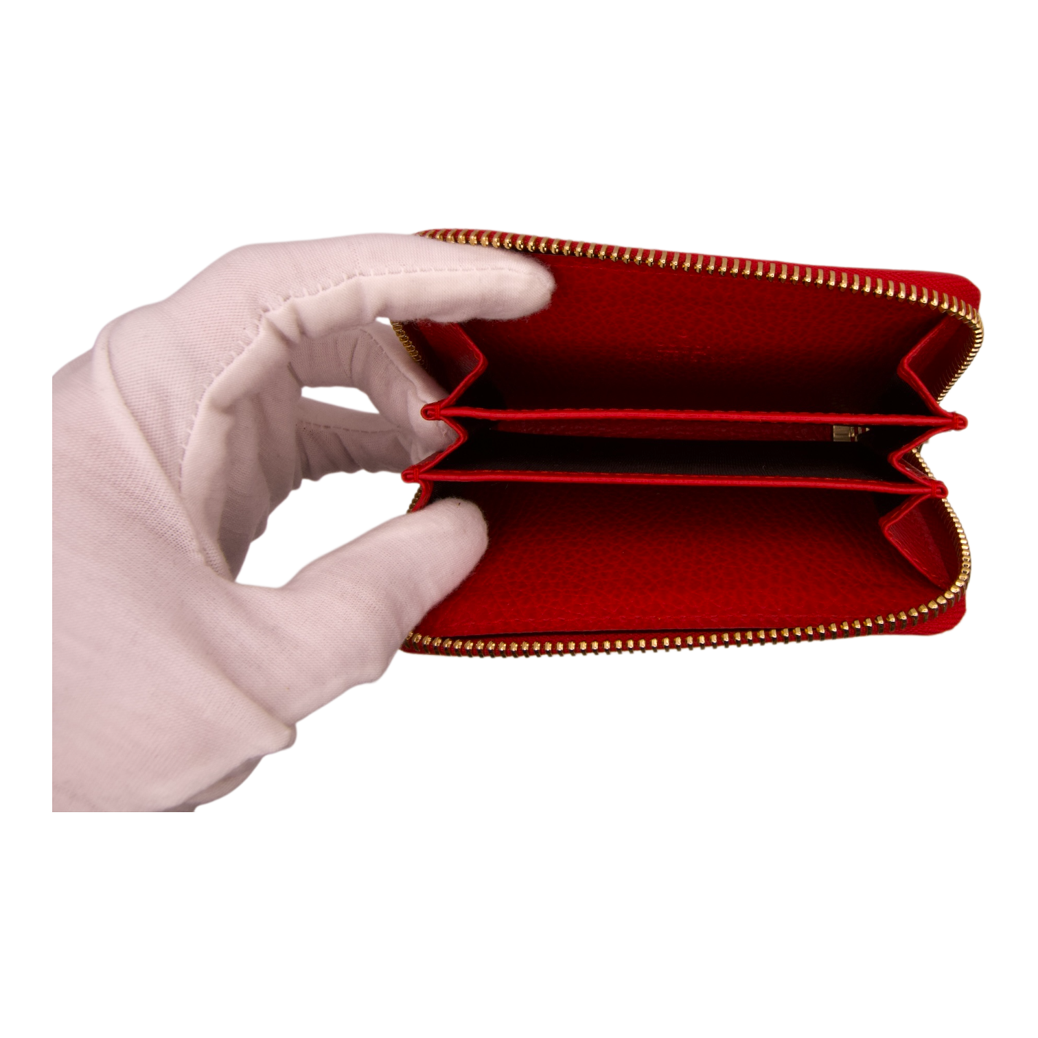 Gucci Zip Wallet Red Grained Leather