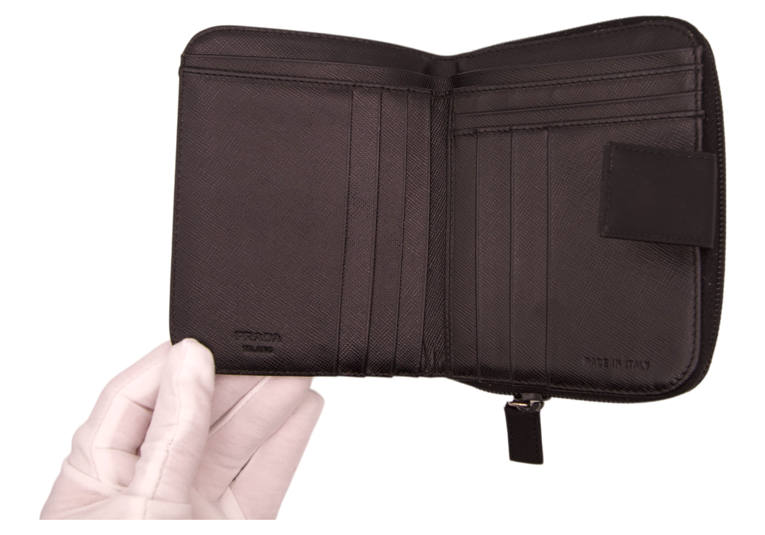 Prada Zip Wallet Black Nylon