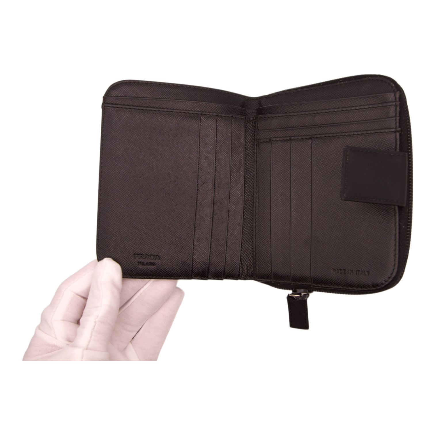 Prada Zip Wallet Black Nylon