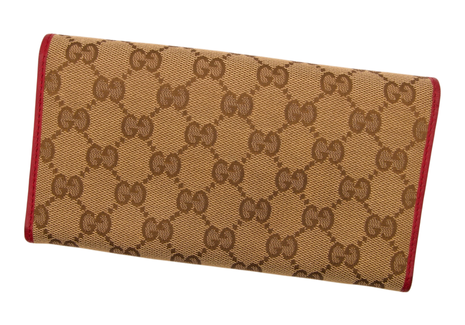 Gucci GG Long Wallet Red And Gold Heart Monogram Canvas
