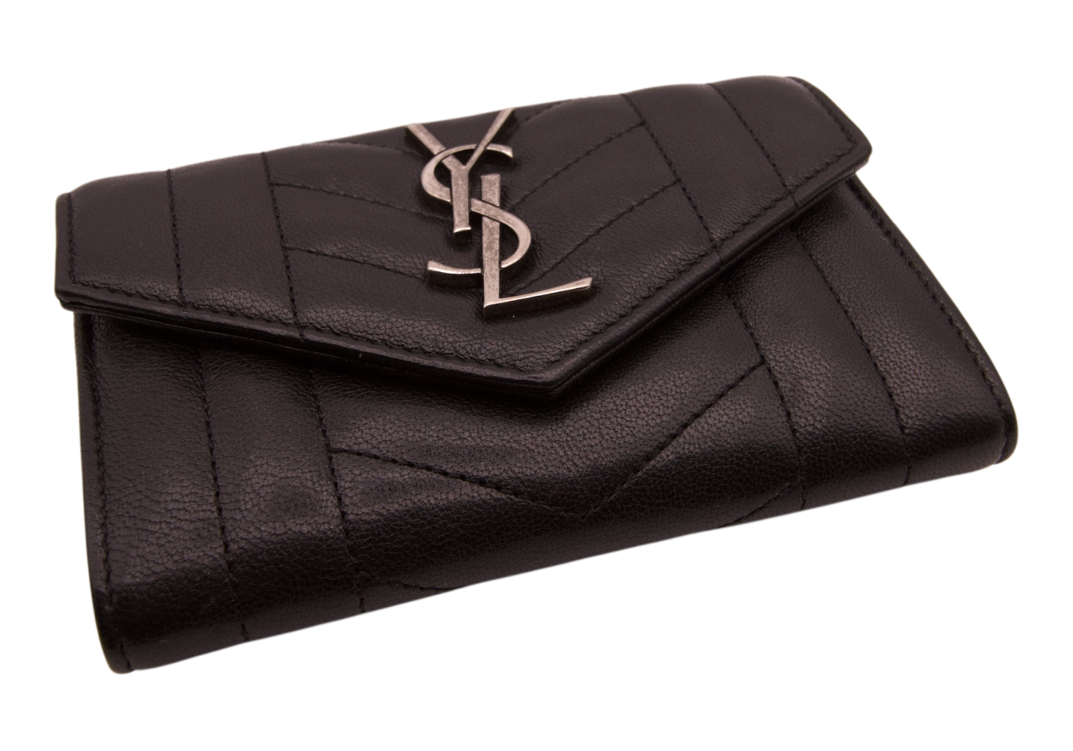 Saint Laurent Monogram Cassandre Envelope Wallet Black
