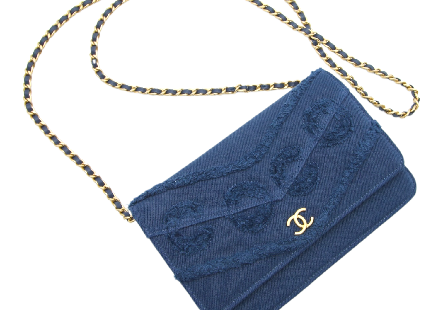 Chanel Denim Wallet on Chain