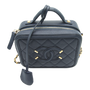 Chanel CC Filigree Vanity Bag Blue
