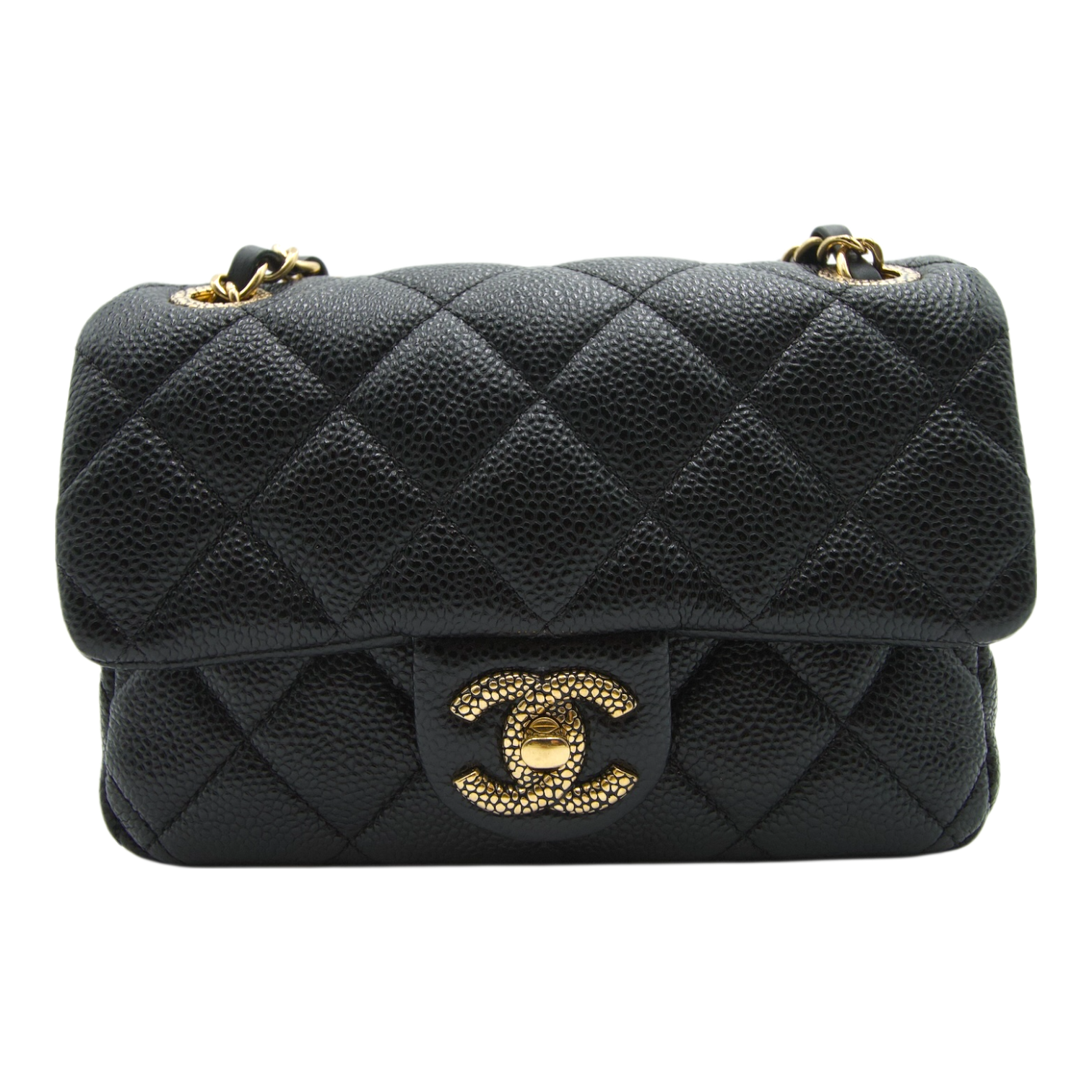 Chanel Caviar Crossbody Bag Black Gold Hardware