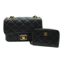Chanel Caviar Crossbody Bag Black Gold Hardware