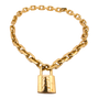 Louis Vuitton Padlock Chain Necklace Gold Tone
