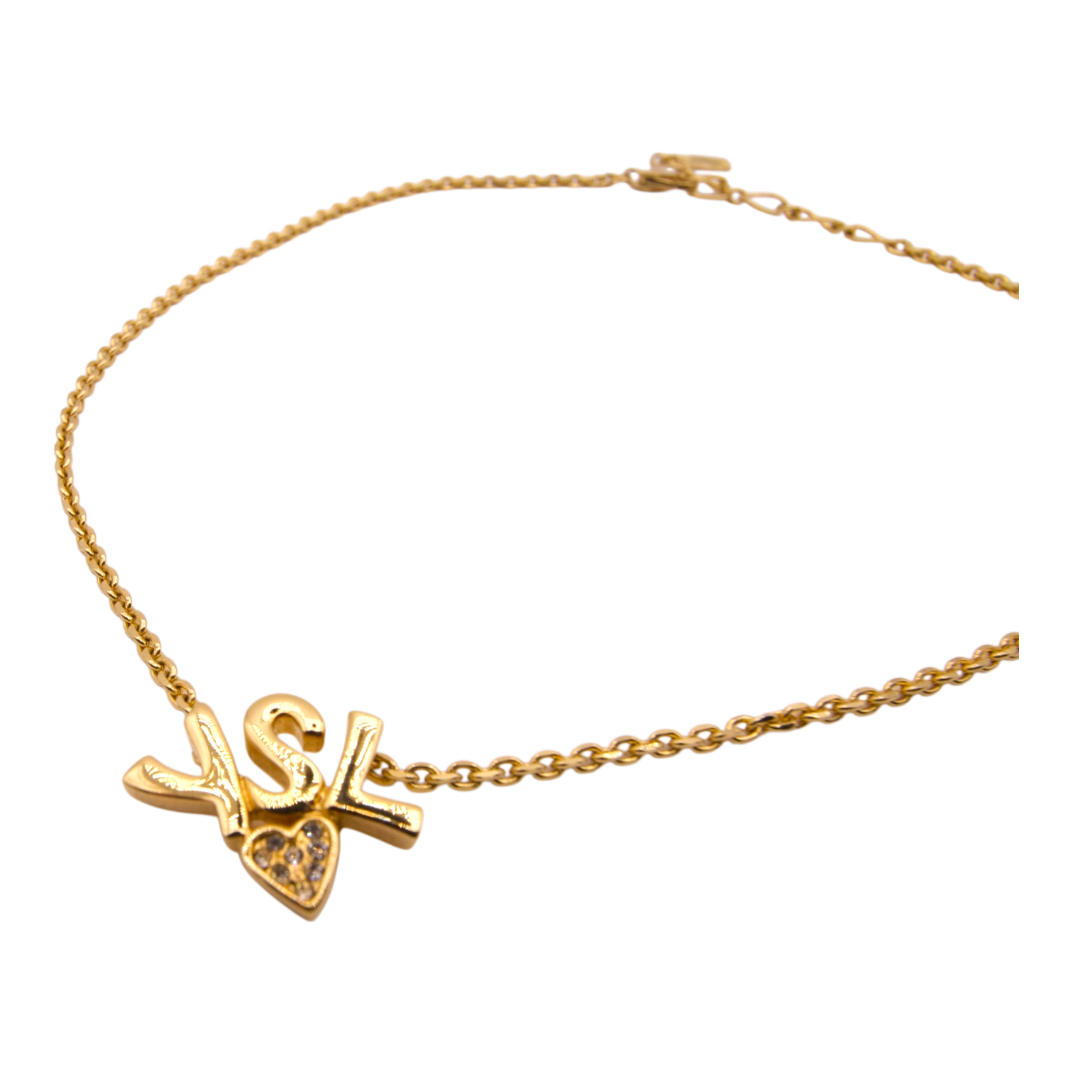 Saint Laurent YSL Logo Necklace Gold