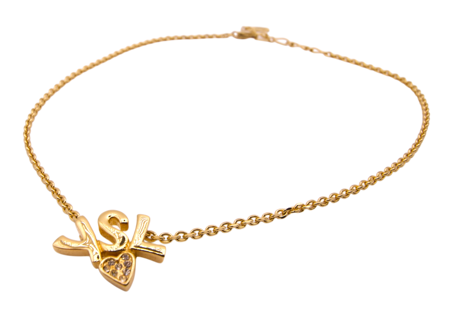 Saint Laurent YSL Logo Necklace Gold