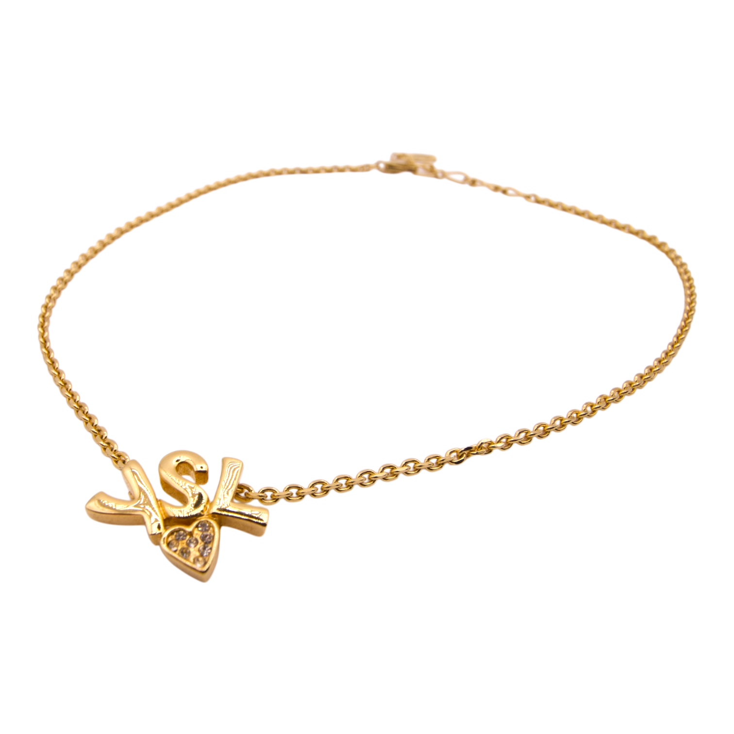 Saint Laurent YSL Logo Necklace Gold