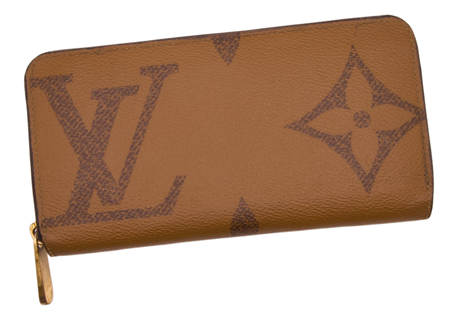 Louis Vuitton Giant Monogram Zippy Wallet Caramel Brown