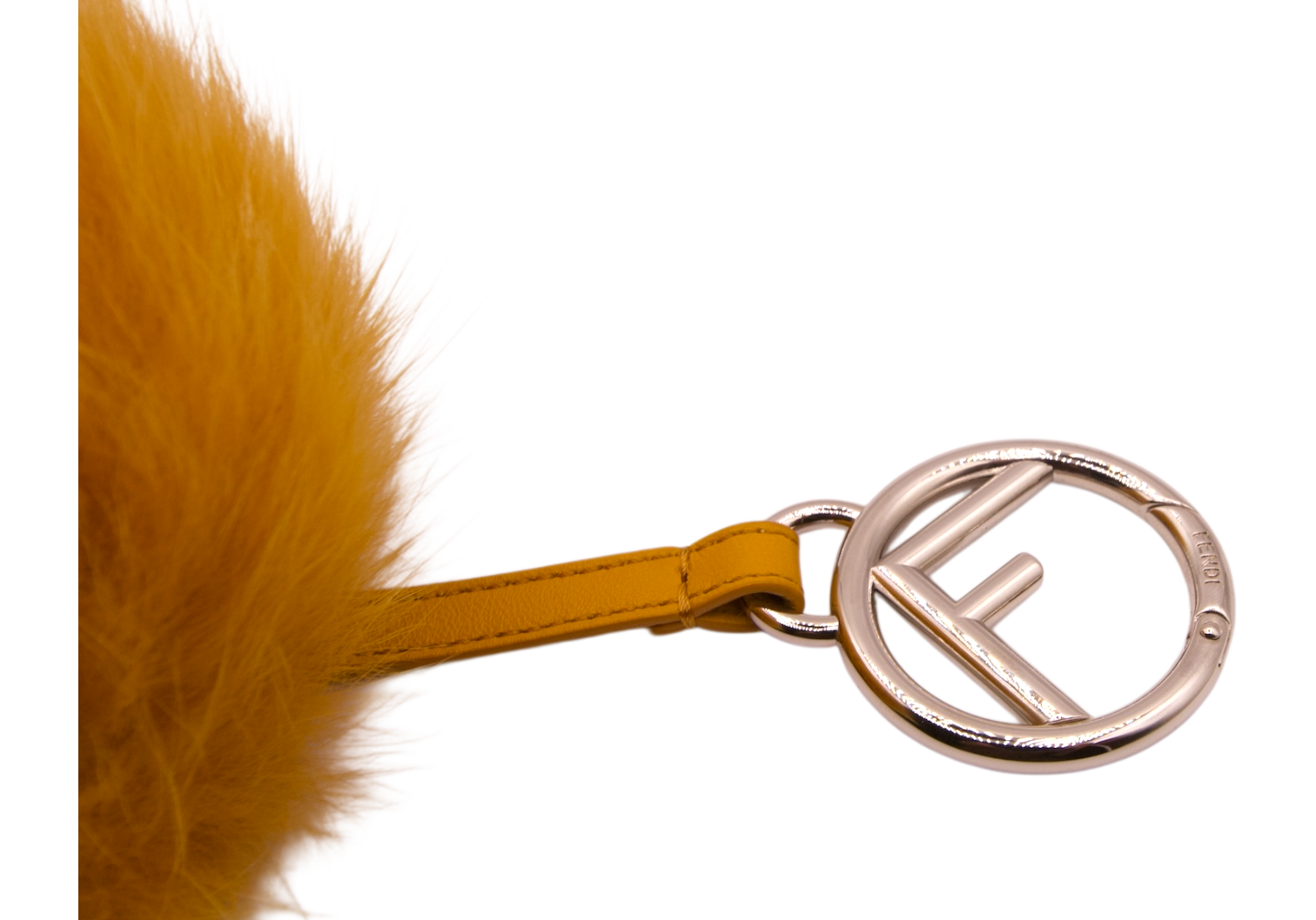 Fendi Pom Pom Keychain Mustard Yellow