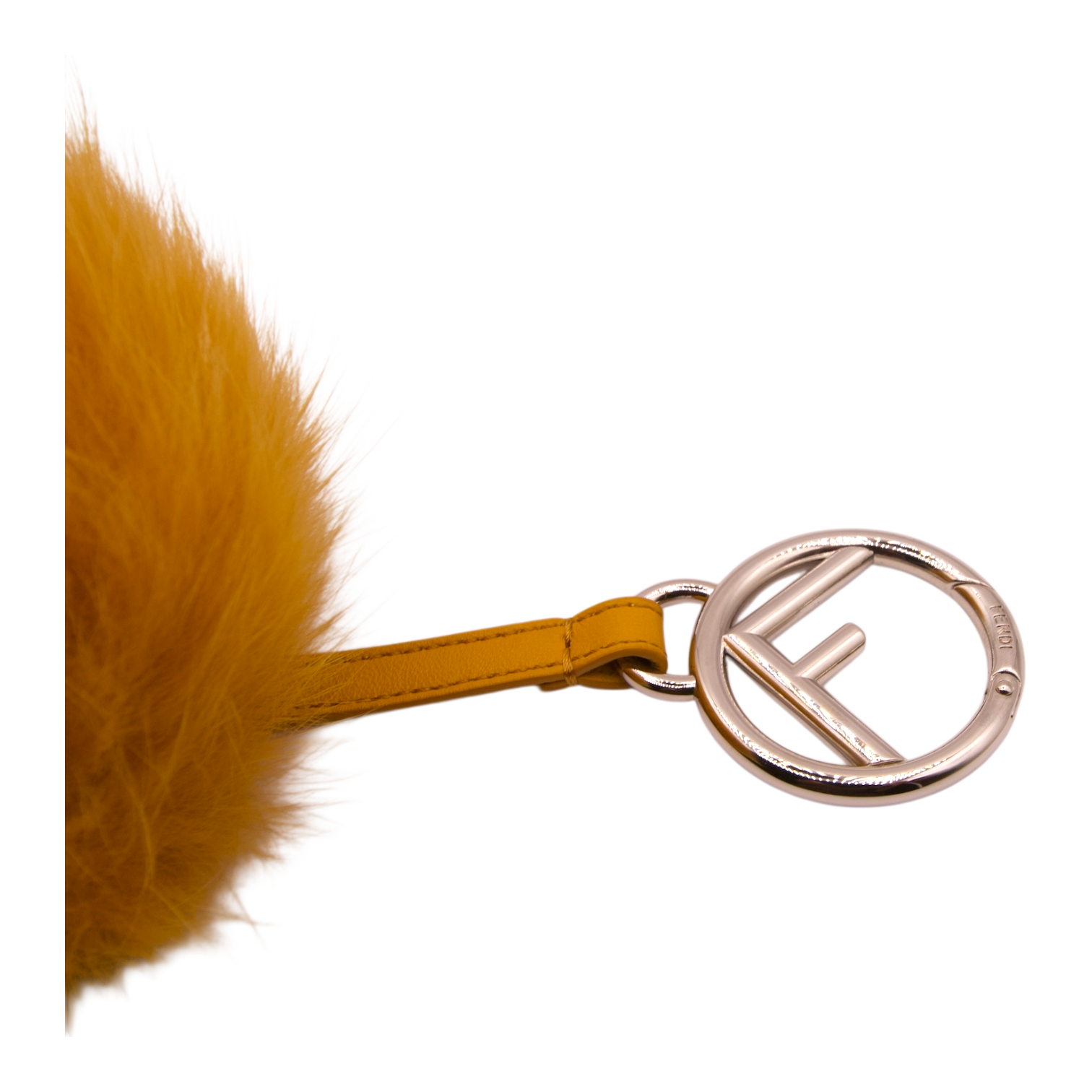 Fendi Pom Pom Keychain Mustard Yellow