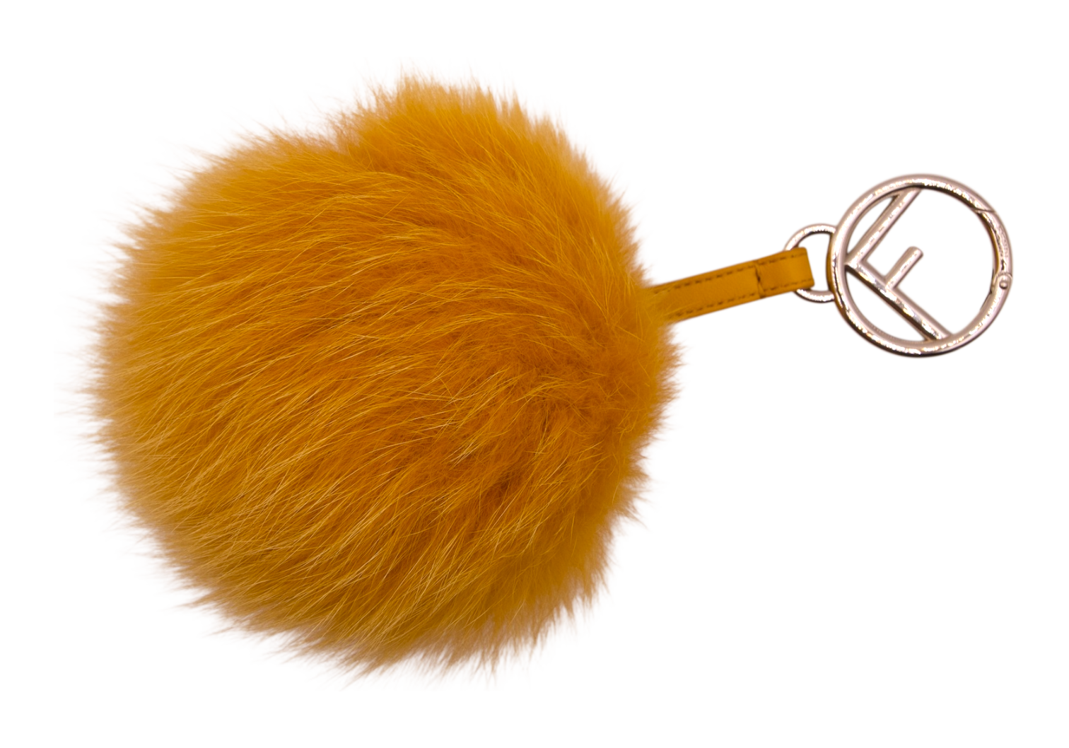 Fendi Pom Pom Keychain Mustard Yellow