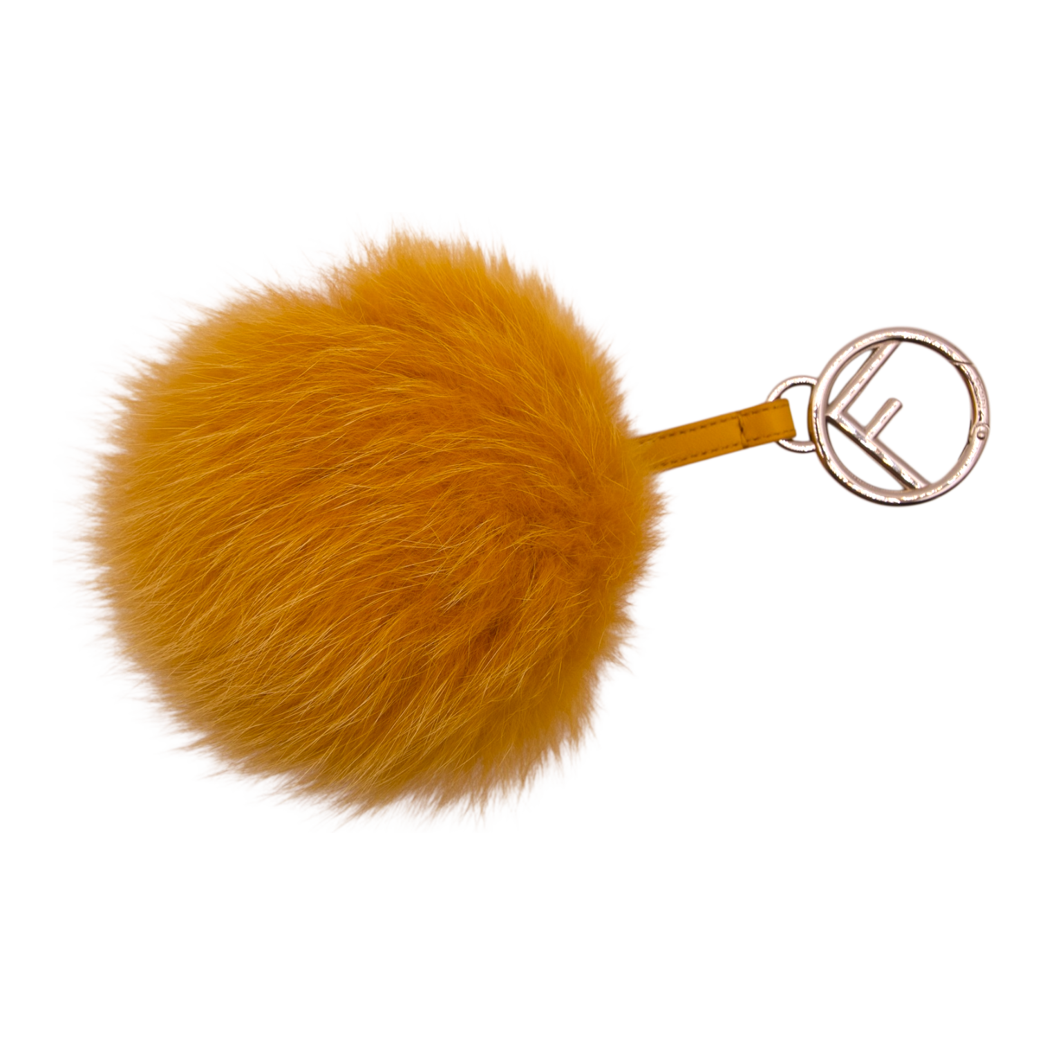 Fendi Pom Pom Keychain Mustard Yellow