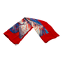 Hermès abstract print silk scarf in red, blue, and grey tones