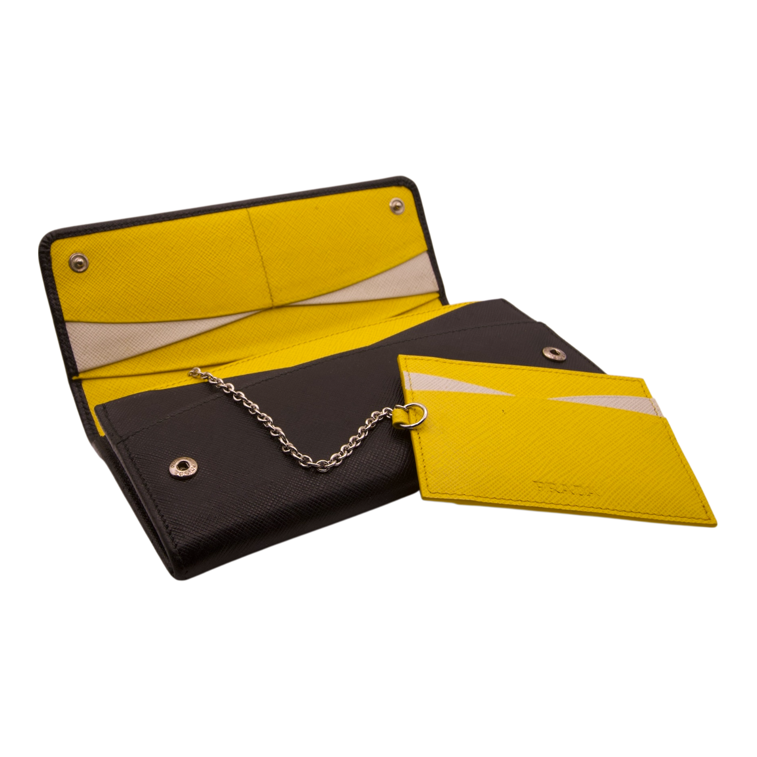 Prada Saffiano Continental Wallet Black Leather
