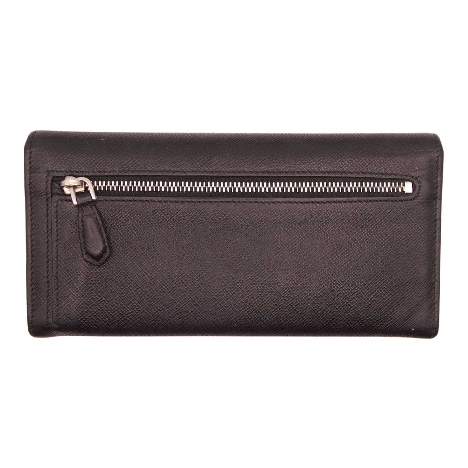 Prada Saffiano Continental Wallet Black Leather