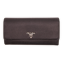 Prada Saffiano Continental Wallet Black Leather