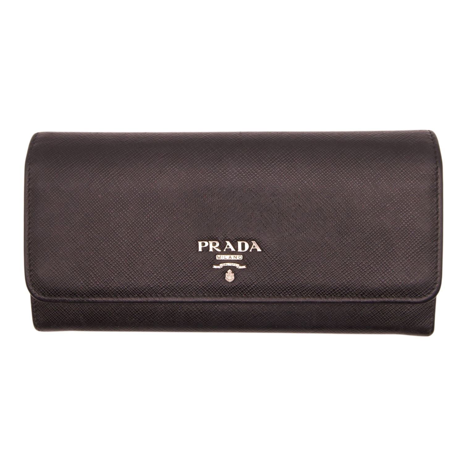 Prada Saffiano Continental Wallet Black Leather