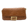 Fendi Embossed Leather Baguette Bag Caramel Brown