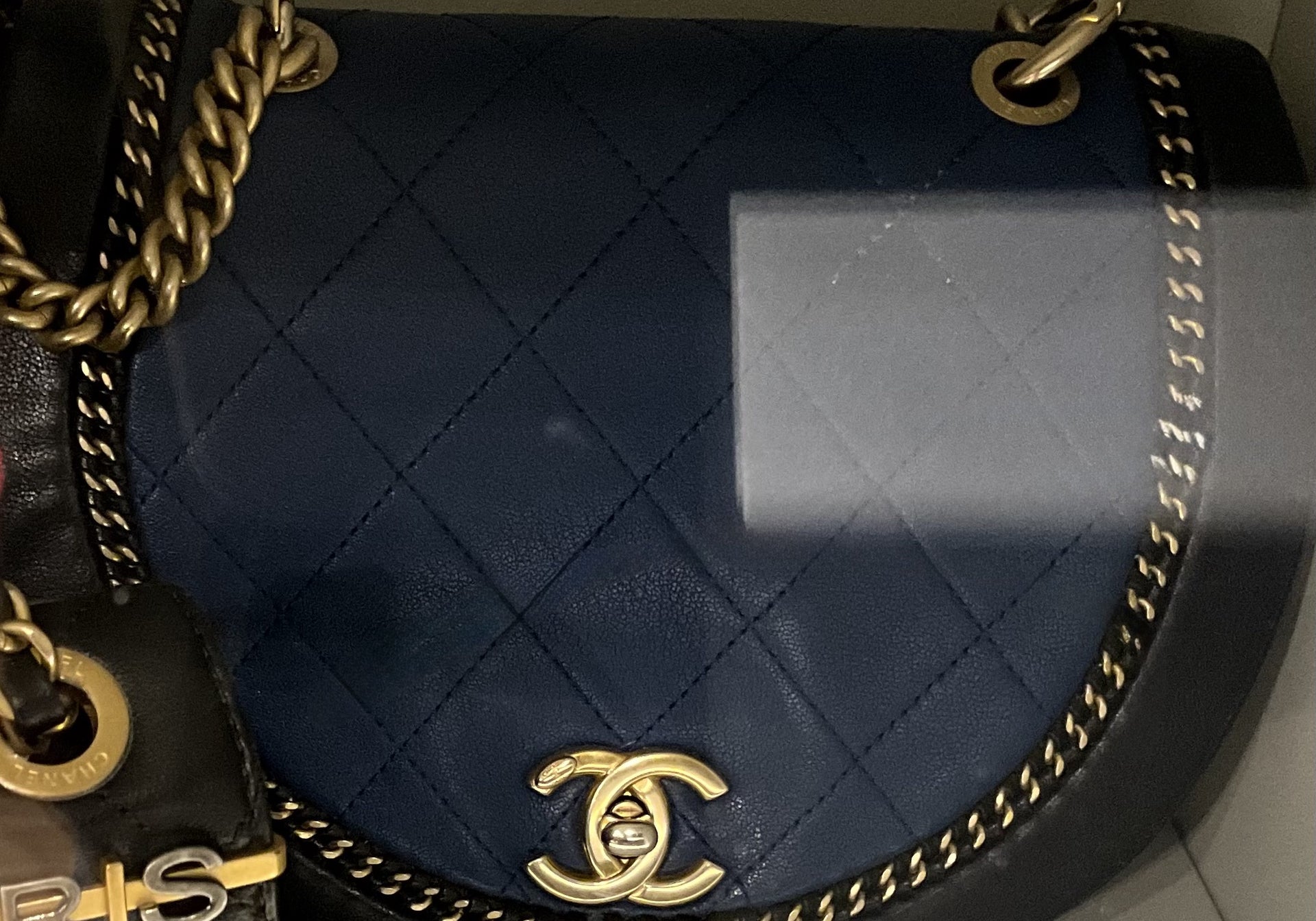 Chanel Flap Calfskin Two Toned Blue
