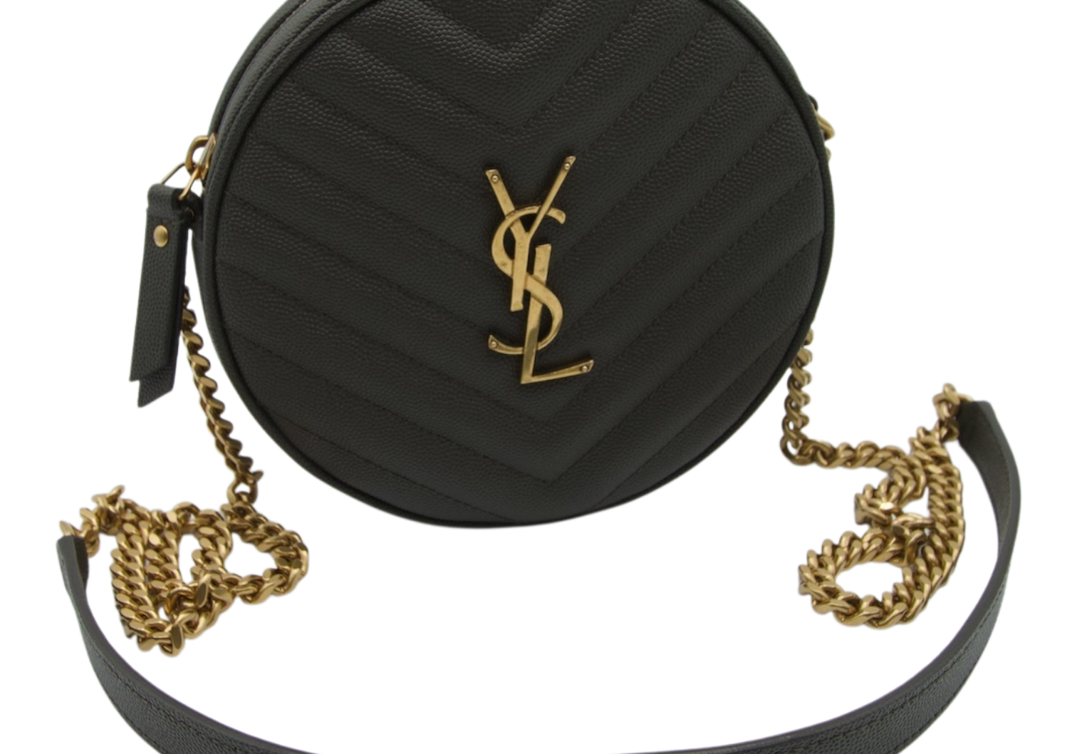 Saint Laurent Cassandre Round Crossbody Moss Green
