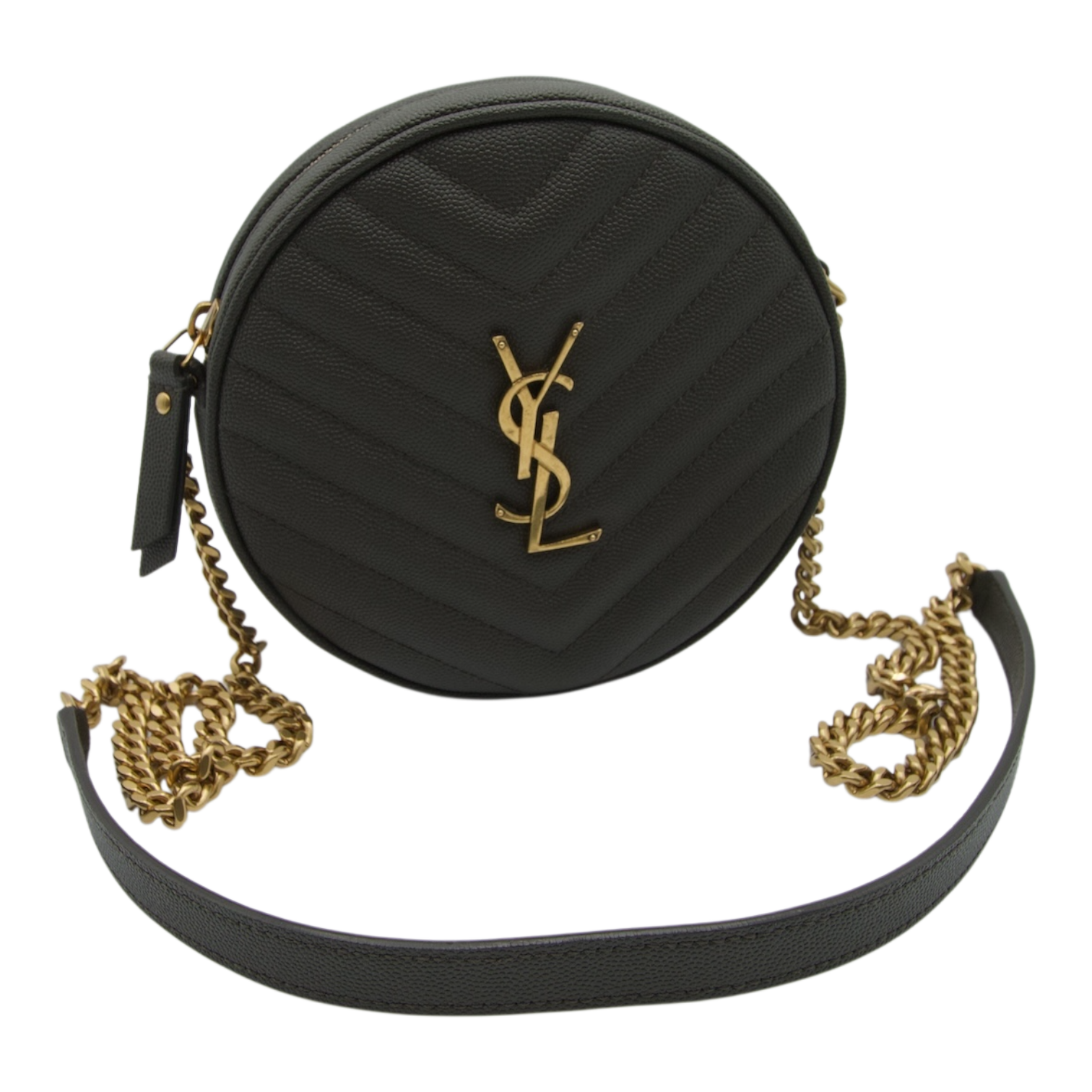 Saint Laurent Cassandre Round Crossbody Moss Green