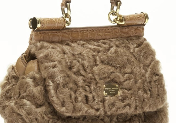 Dolce & Gabbana Mini Sicily Fur Crossbody Bag