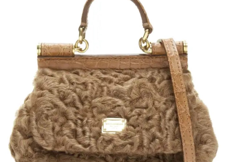 Dolce & Gabbana Mini Sicily Fur Crossbody Bag