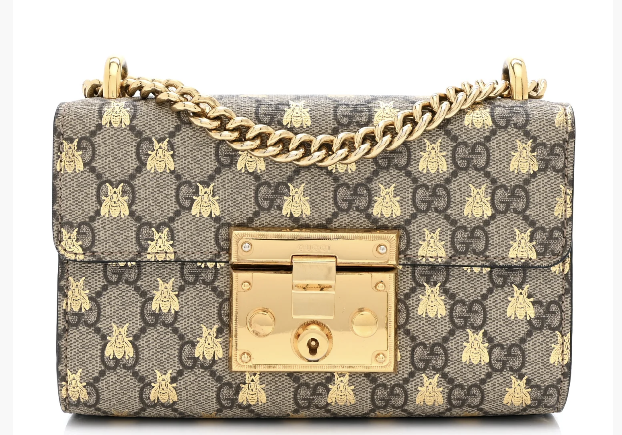 Gucci Padlock GG Bees Small Shoulder Bag