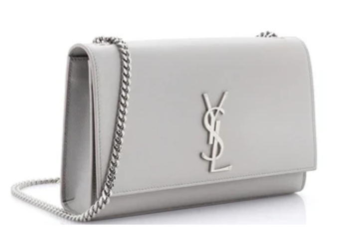 Saint Laurent Kate Light Gray Calfskin Crossbody