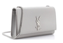 Saint Laurent Kate Light Gray Calfskin Crossbody